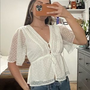 Fresh white top with lace details